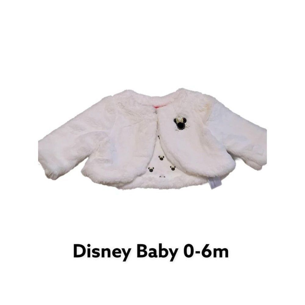 Disney Baby 0-6m Minnie Mouse Faux Fur Girls Jacket